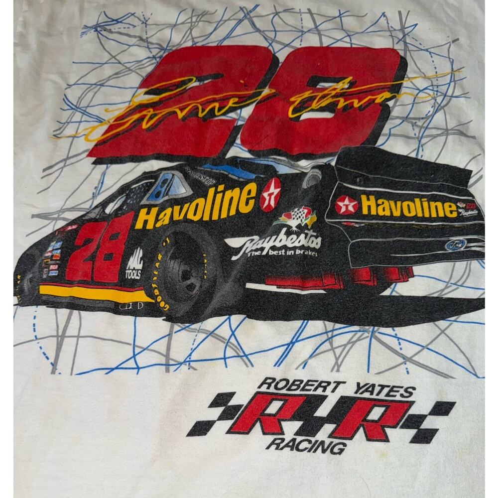 Vintage Ernie Irvan 28 Havoline NASCAR T Shirt Mens L Texaco Robert Yates READ